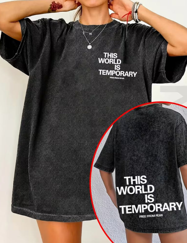 This World Is Temporary Washed Tee — CROZYX Dark Division