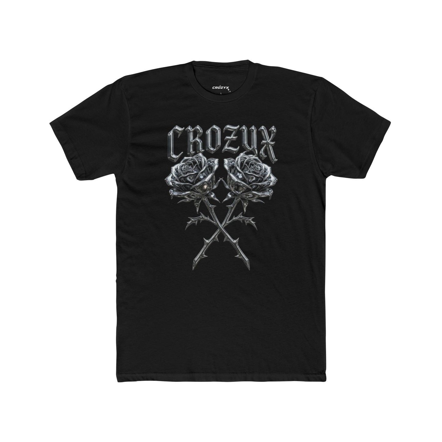 Crew Tee — 'Crozyx' Gothic Roses Graphic T-Shirt