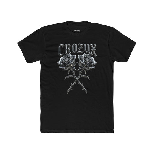 Crew Tee — 'Crozyx' Gothic Roses Graphic T-Shirt