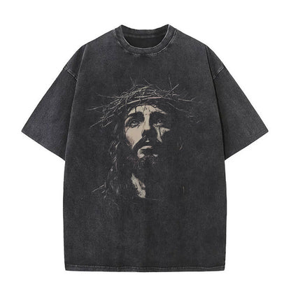Jesus Is King Washed Tee — CROZYX Dark Division