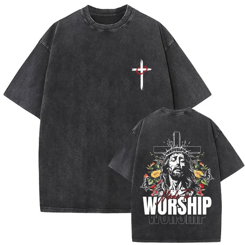Jesus Is King Washed Tee — CROZYX Dark Division