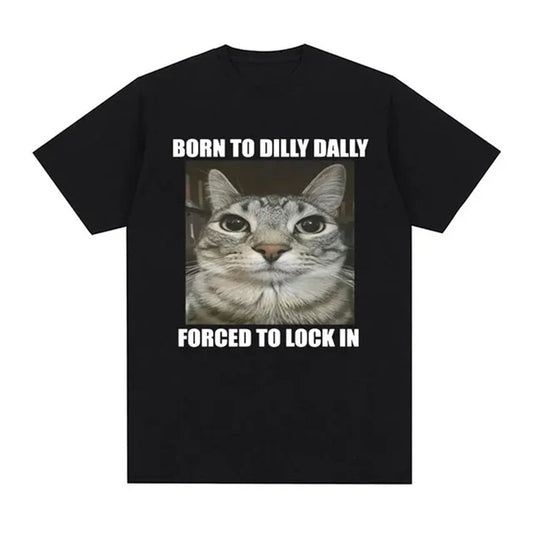 Lock In Cat Drop Shoulder Tee