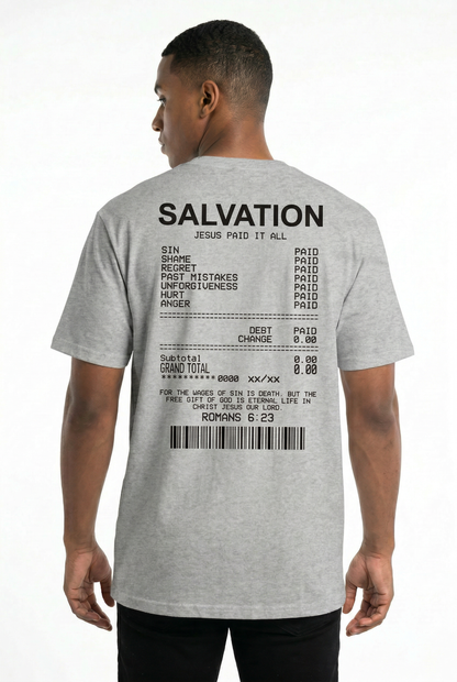 Women Salvation Back Print Bible Verse T-Shirts Oversized