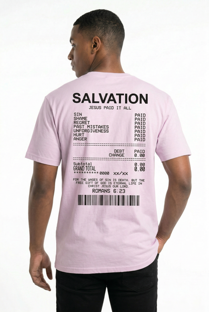 Women Salvation Back Print Bible Verse T-Shirts Oversized
