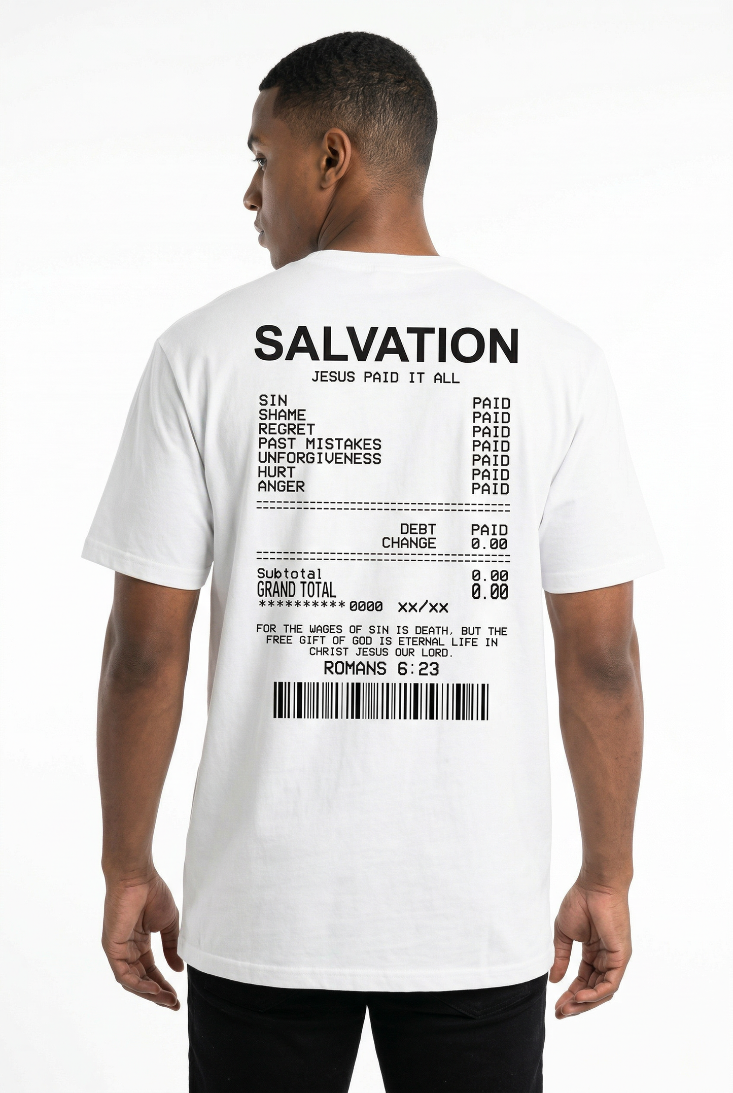 Women Salvation Back Print Bible Verse T-Shirts Oversized