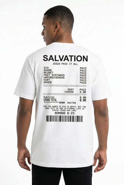 Women Salvation Back Print Bible Verse T-Shirts Oversized