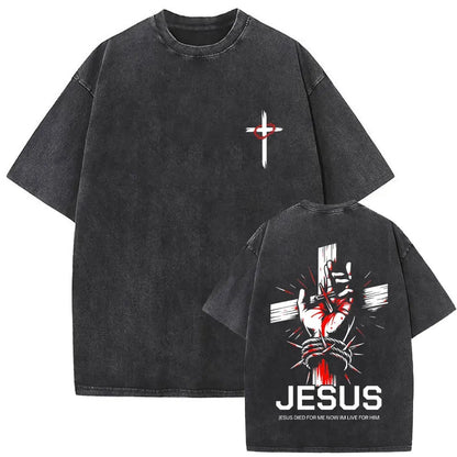 Jesus Is King Washed Tee — CROZYX Dark Division