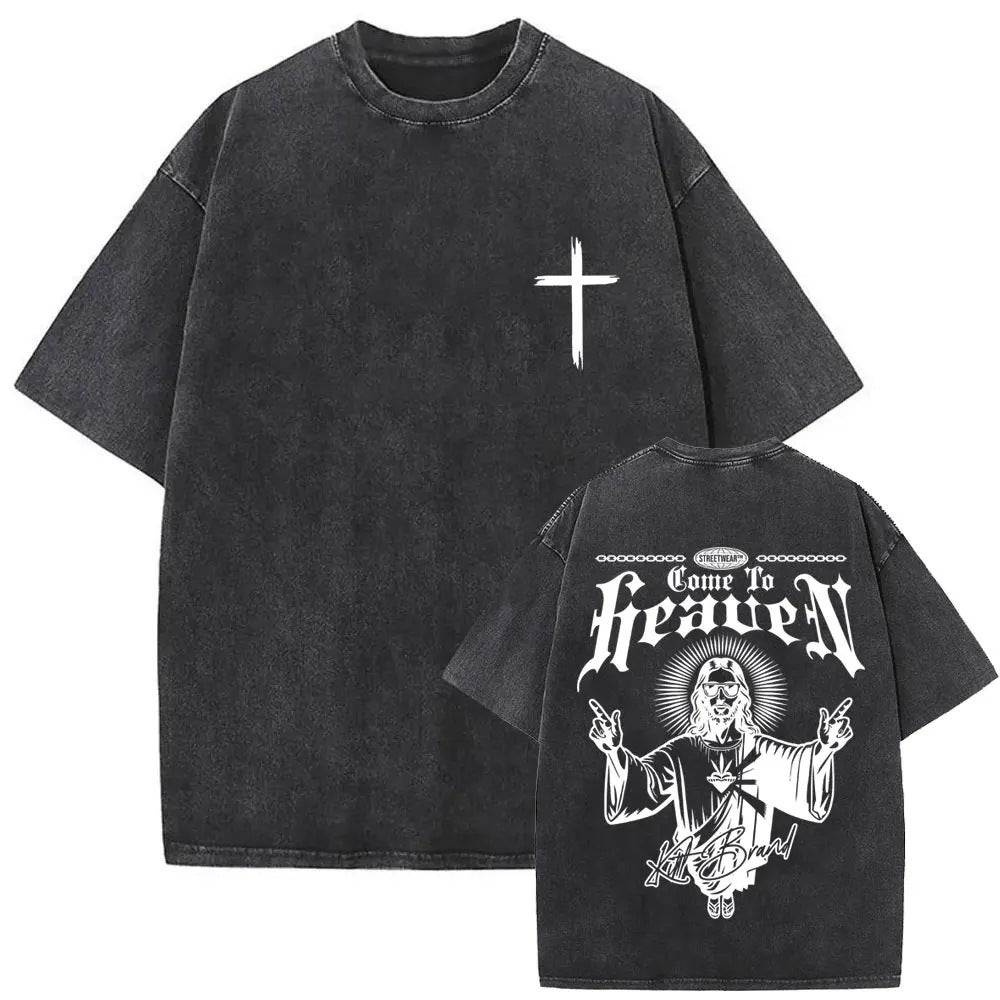 Jesus Is King Washed Tee — CROZYX Dark Division