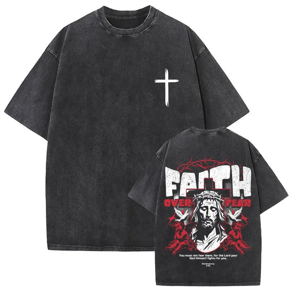 Jesus Is King Washed Tee — CROZYX Dark Division