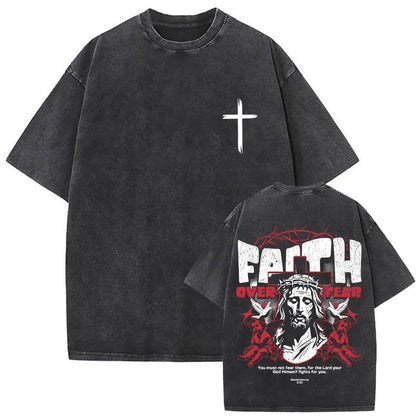 Jesus Is King Washed Tee — CROZYX Dark Division