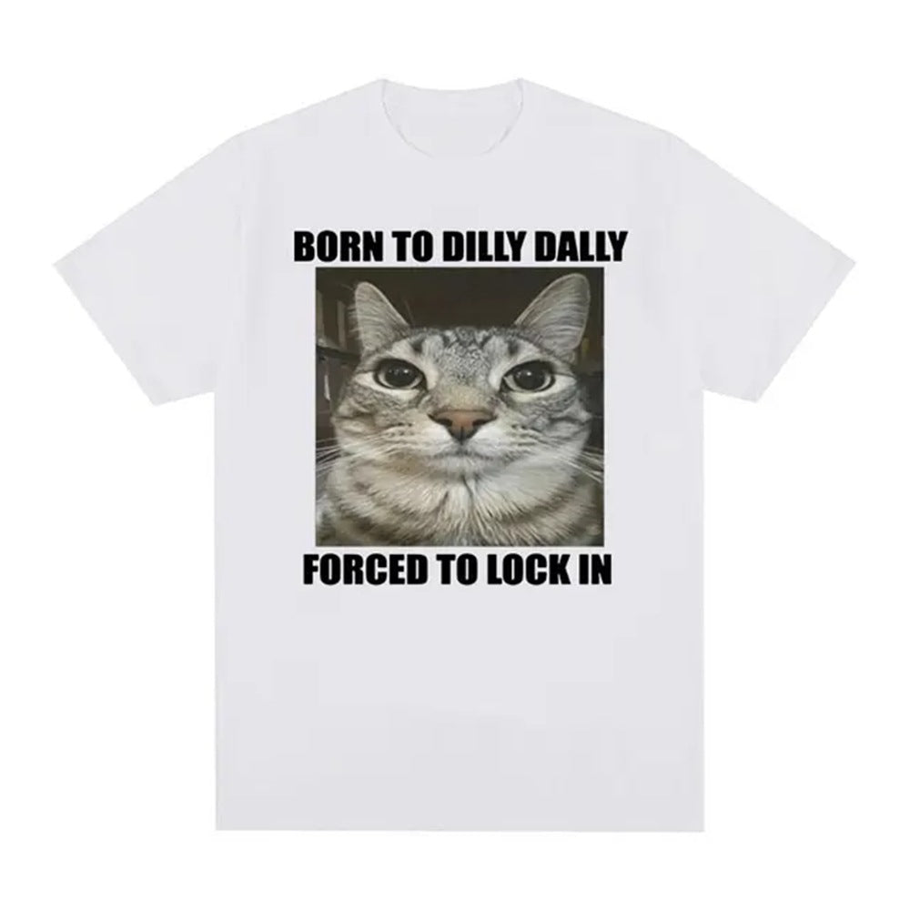 Lock In Cat Drop Shoulder Tee