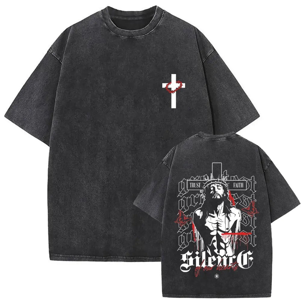 Jesus Is King Washed Tee — CROZYX Dark Division